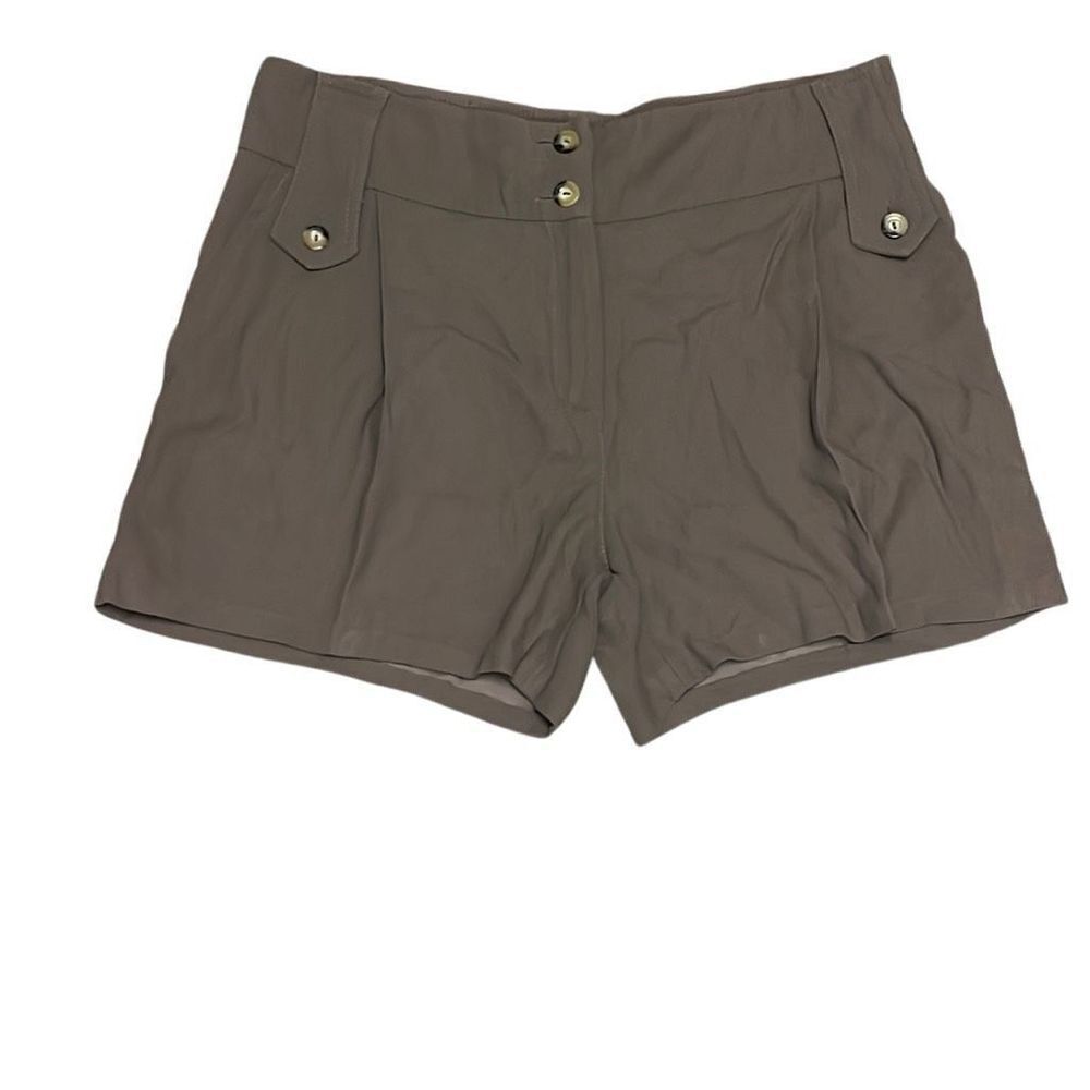 Patrizia Pepe Firenze Small IT 40 Brown High Waist Safari Pleated Shorts Pockets
